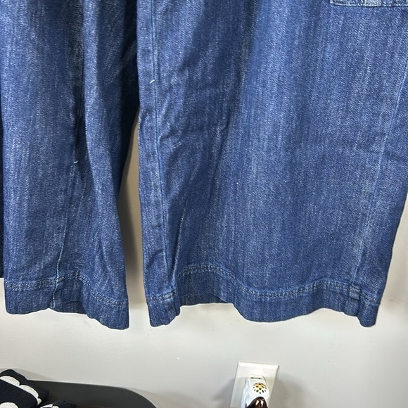 PILCRO Denim Wide Leg Cargo Jean Utility Dark Wash High Waist Organic Sz 16 - Picture 6 of 16